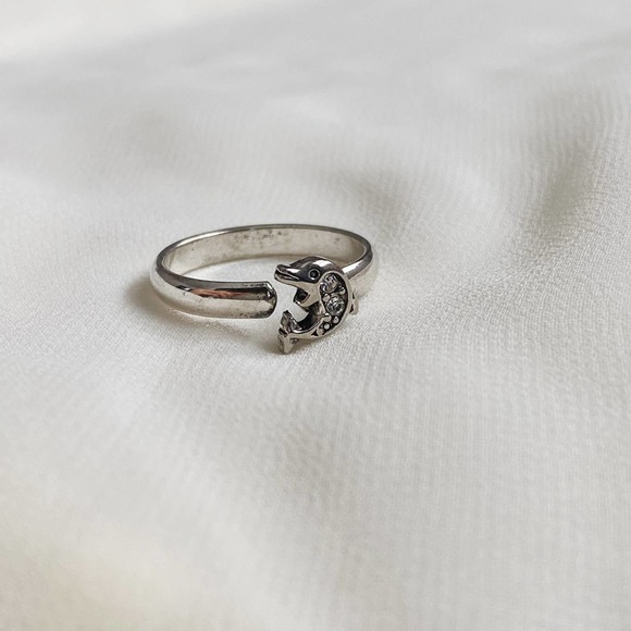 VTG Silver Dolphin CZ Diamond Ring - Picture 7 of 10